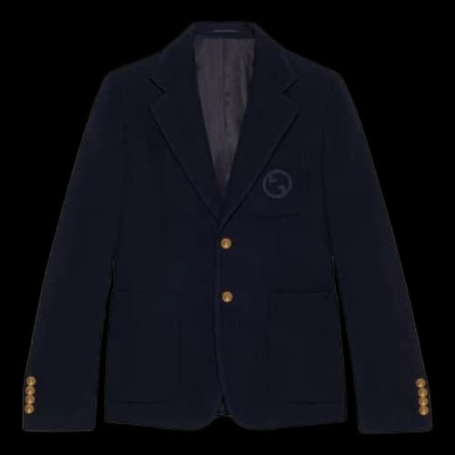 Gucci Cotton Jersey Formal Jacket 'Dark Blue'