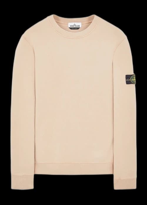 Stone Island 63020 Brushed Cotton Fleece Crewneck Antique Rose
