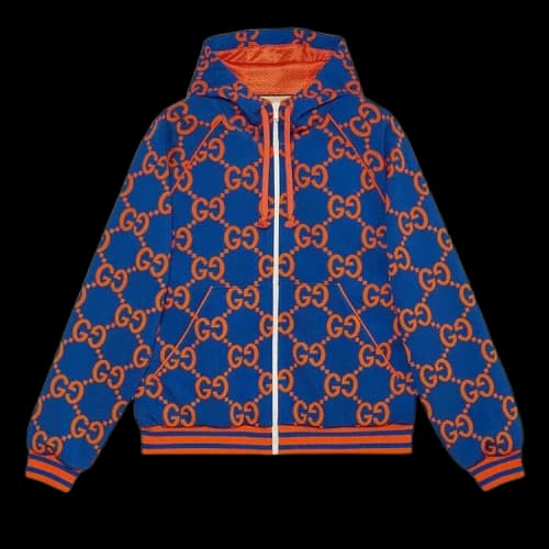 Gucci GG Jacquard Zip Jacket 'Blue/Orange'