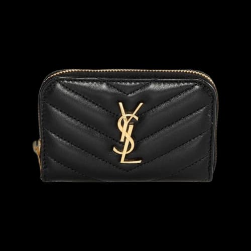 Saint Laurent Cassandre Matelassé Coin Card Wallet 'Black'
