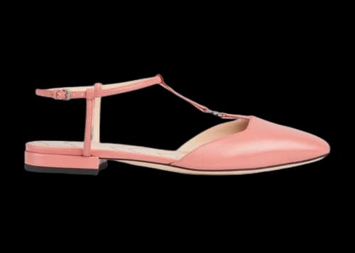 Gucci Double G Ballet Flats Pink Leather (Women's)