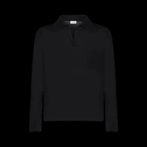 Saint Laurent Short-Sleeve Polo 'Black'