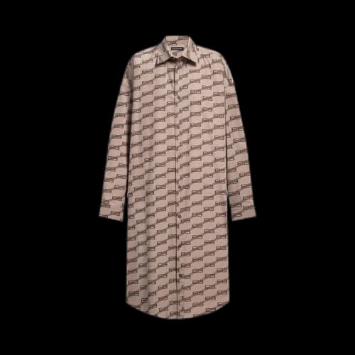 Balenciaga Long-Sleeve Cocoon Dress 'Beige/Brown'