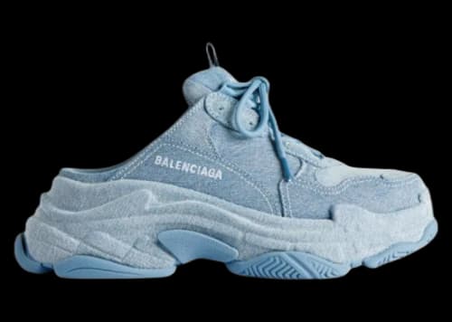 Balenciaga Triple S Mule Denim Blue