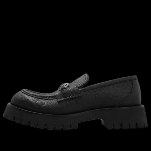 Gucci with Horsebit Leather Lug Loafers 'Core Black' (Women's)