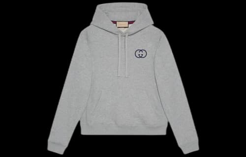 Gucci Cotton Jersey Hooded Sweatshirt 'Grey'