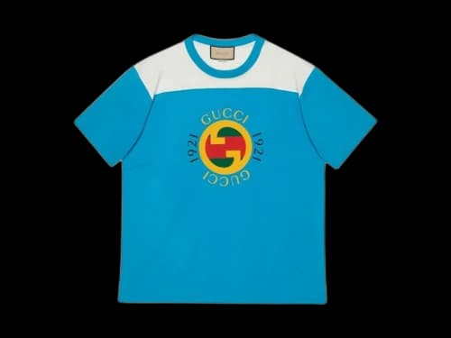 Gucci 1921 Logo T-shirt Blue