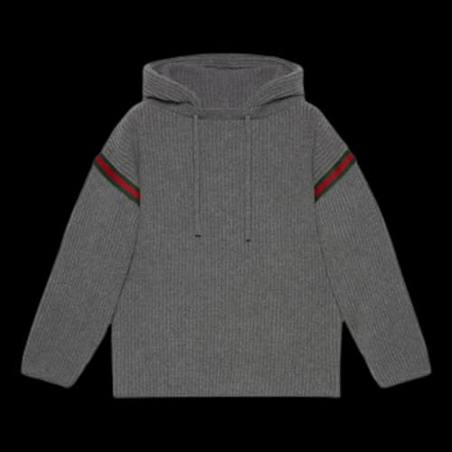 Gucci Wool Cashmere Sweater With Hood 'Grey'
