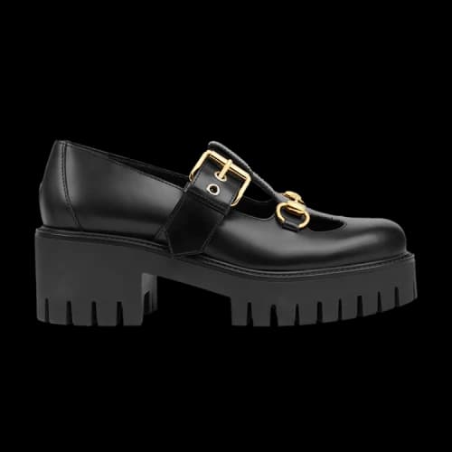 Gucci Lug Horsebit 30mm Platform Loafer 'Black' (Women's)