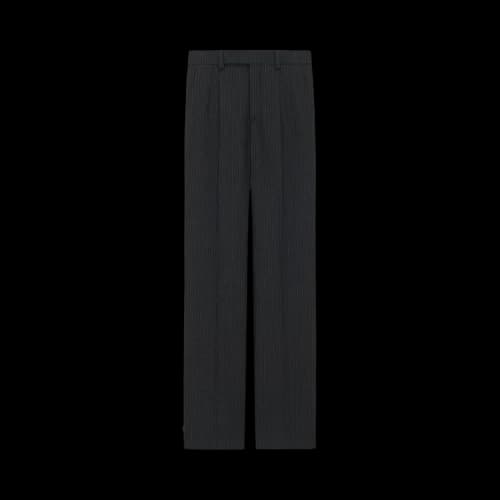 Saint Laurent Flared Tuxedo Wool Pants 'Black/Chalk'