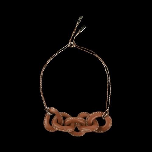 Ferragamo Sella Leather Choker Necklace 'Multicolor'