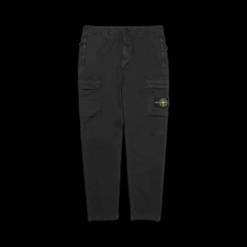 Stone Island Logo Patch Cargo Pants 'Washed Black'