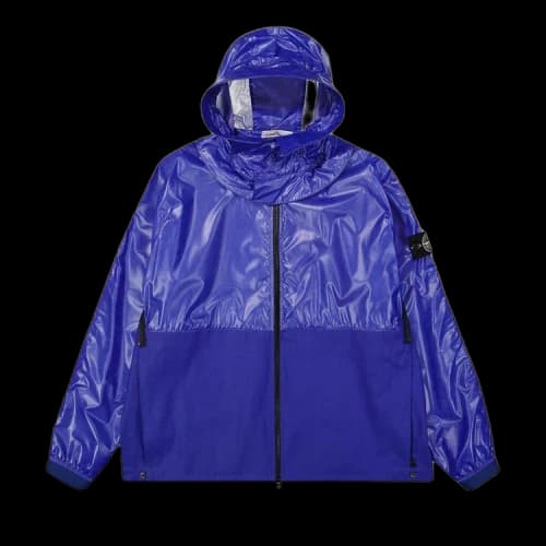 Stone Island Heat Reactive Lamy Cotton Linen Tela Jacket Blue