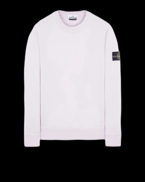 Stone Island Garment Dyed Cotton Fleece Crewneck Onion Pink