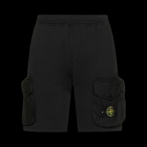 Stone Island Side Pocket Logo Patch Fleece Short 'Black'