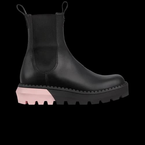 Gucci Leather Chelsea Boots 'Black Pink' (Women's)