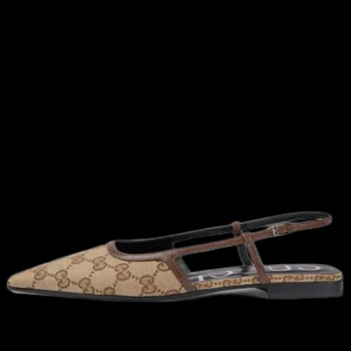 Gucci GG Slingback Ballet Flat 'Beige Ebony' (Women's)
