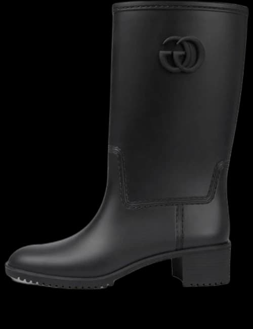 Gucci Double G Rain Boot 'Black Rubber' (Women's)