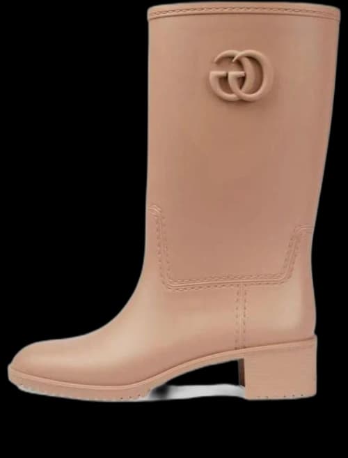 Gucci Double G Rain Boot 'Light Brown Rubber' (Women's)