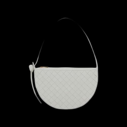 Bottega Veneta Leather Mini Sunrise Shoulder Bag 'White/Gold'