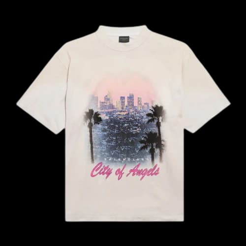 Balenciaga City Of Angels Faded T-Shirt 'Dirty White'