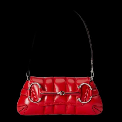 Gucci Horsebit Chain Small Shoulder Bag Red