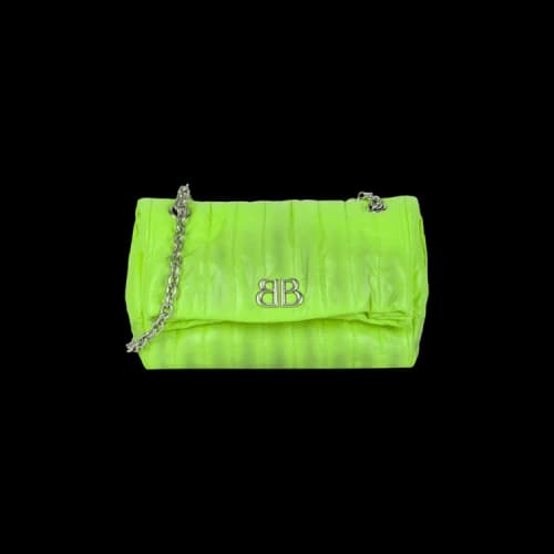 Balenciaga Monaco Sprayed Quilted Small Chain Bag Apple Green