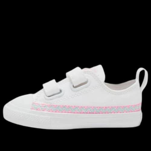 Converse Kids' Friendship Bracelet Easy-on Chuck Taylor All Star Low Top White