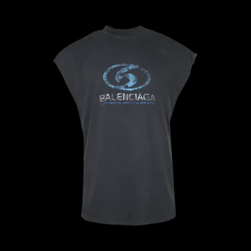 Balenciaga Sleeveless T-Shirt 'Faded Black/Blue'