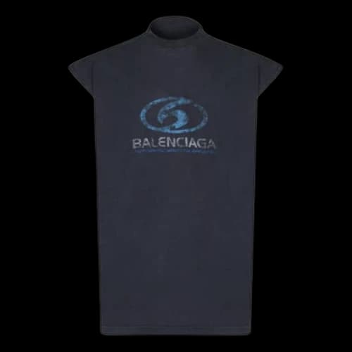 Balenciaga Surfer Sleeveless T-shirt 'Black Blue'