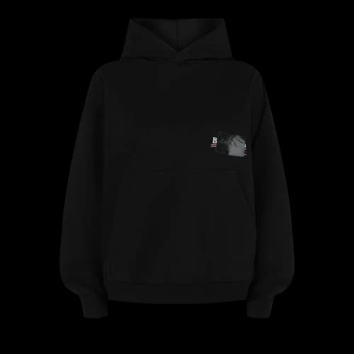 Balenciaga Women's Concealed Logo Hoodie Black/White/Red