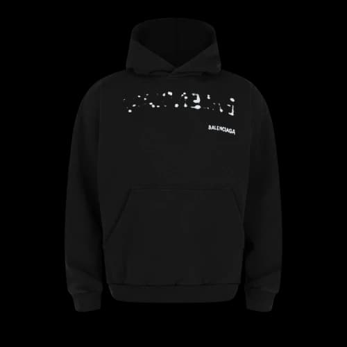 Balenciaga Hand Drawn Hoodie Black White