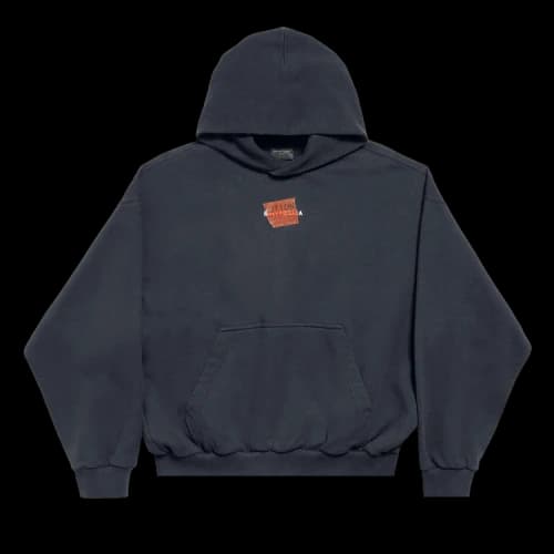 Balenciaga Taped Back Hoodie 'Faded Black/White/Red'