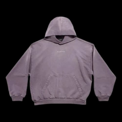 Balenciaga Back Hoodie 'Purple Grey'