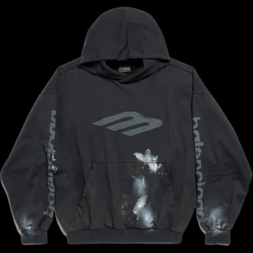 Balenciaga 3B Stencil Hoodie Medium Fit 'Black' (Women's)