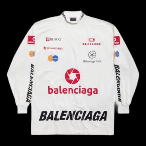 Balenciaga Top League Long Sleeve T-shirt 'White' (Women's)