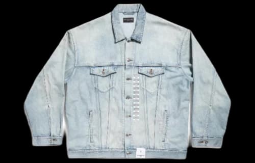 Balenciaga Denim Size Sticker Jacket 'Blue'