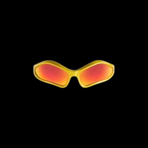 Balenciaga Fennec Oval Sunglasses 'Yellow/Red'
