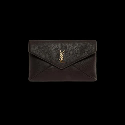 Saint Laurent Cassandre Envelope Pouch 'Chocolate Noir'
