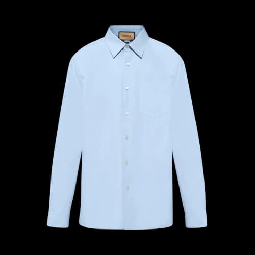 Gucci Poplin Long-Sleeve Shirt 'Sky Blue'