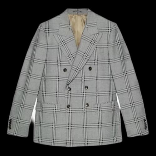 Gucci Horsebit Check Wool Jacket 'Grey Black'
