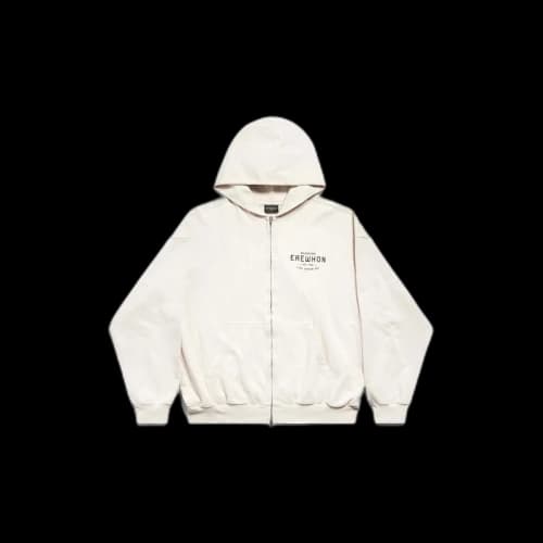 Balenciaga x Erewhon Los Angeles Zip-Up Hoodie Medium Fit Beige/Black