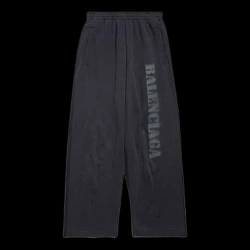 Balenciaga Stencil Type Baggy Sweatpants 'Black Grey'