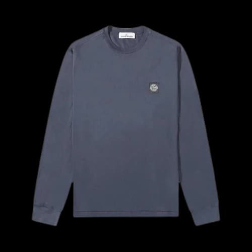 Stone Island Patch Logo Long-Sleeve Shirt 'Navy'
