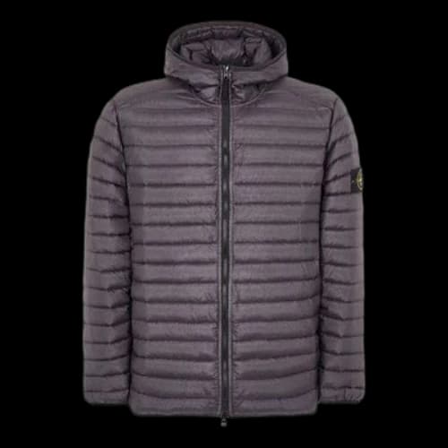 STONE ISLAND Logo Patch Lightweight Hooded Down Jacket 'Dark Grey'