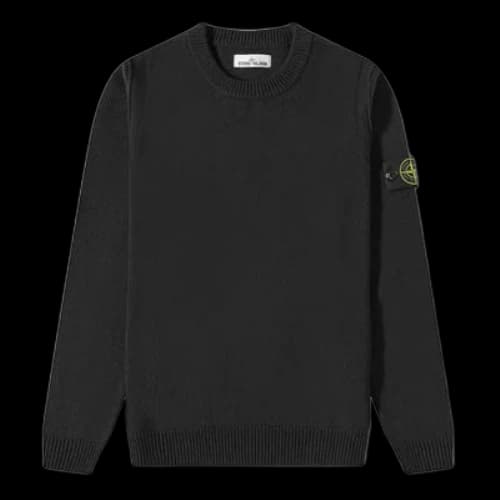 STONE ISLAND Lambswool Crew Neck Knit 'Black'