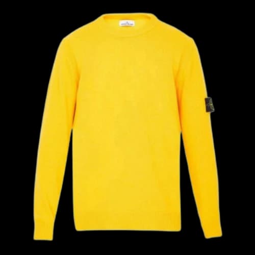 STONE ISLAND Logo Patch Crewneck Jumper 'Yellow'
