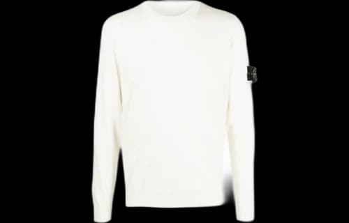 Stone Island Logo Patch Crew Neck Jumper 'White'
