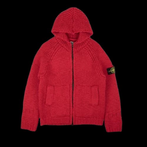 Stone Island Zip Up Sweatshirt 'Red'