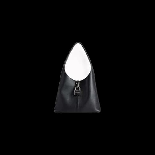 Balenciaga Womens Locker Medium North-South Hobo Bag Black